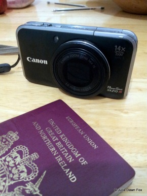 British passport and digital camera